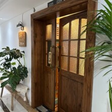 侘寂风老榆木民宿室内门房间套装木门单开室内门卧室酒店包厢门框