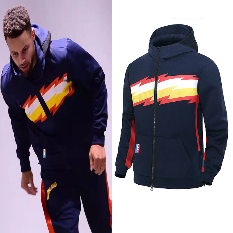Spring and Autumn Warriors Curry Loose Board Training Clothes Basketball Casual Zipper Jacket Men's Plus Fat