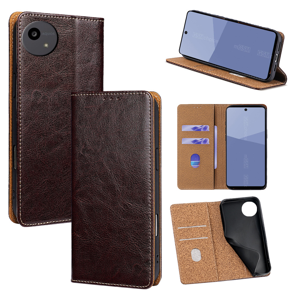 适用夏普Aquos wish 5翻盖手机保护套R9支架Sense8简约真皮防摔套