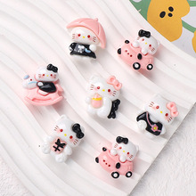 卡通diy树脂配件饰品黑粉游玩猫奶油胶手工制发夹手机壳鞋扣配饰