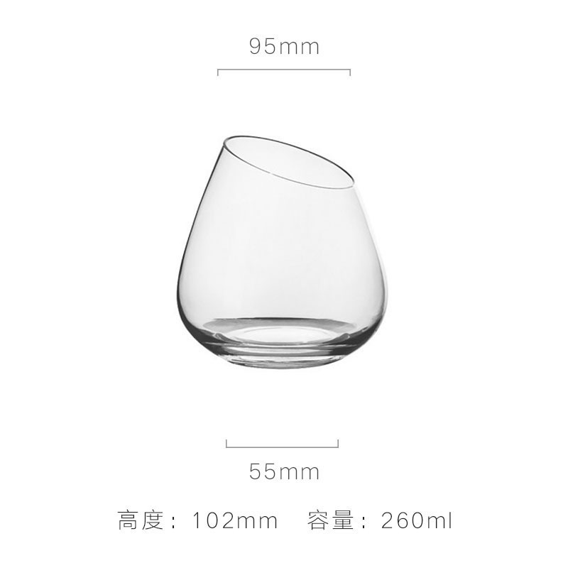 Taza de whisky diagonal transparente
