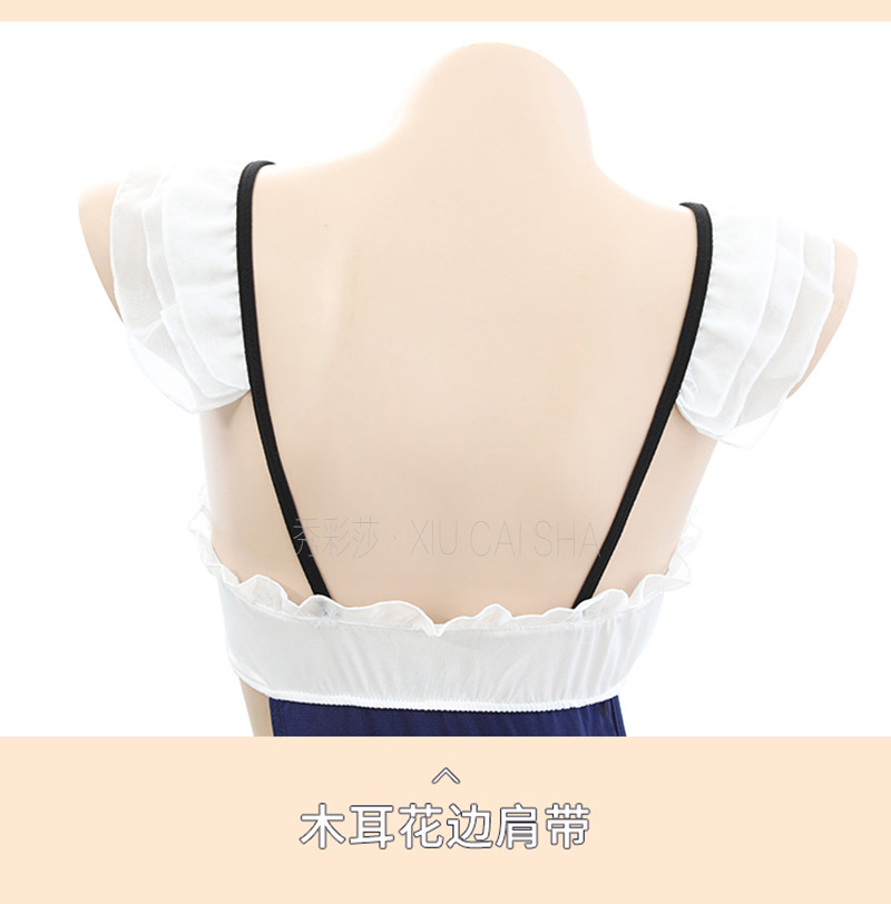 Lace One-piece Maid Uniform Lingerie Set, Role-play Bodysuit, Black One Size — detail image 21