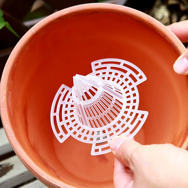 Коническая прокладка для цветочного горшка Дышащая Сливная крышка против гнилых корней Цветок Зеленое растение Нижняя утечка Трехмерная сетчатая Подушка с нижним отверстием