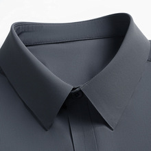 品质面弹弹力中老年男士短袖衬衫套装休闲夏季男款爸爸装上衣条纹