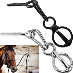 Amazonの人気馬小屋用品馬ロープバックルシルバーブラック炭素鋼高強度牛バックル馬手綱バックル