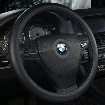 Volkswagen, Four-Season Anti-Slip Leather Cover | Steering wheel cover - one-color-leather-steering-wheel-cover-black-other