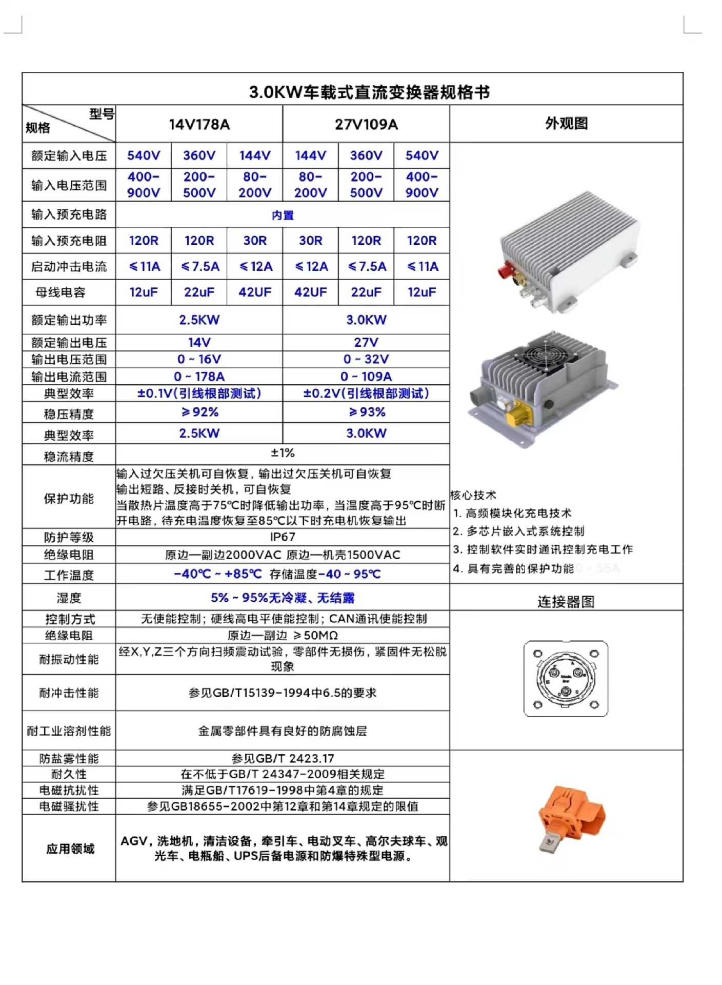 3KW车载式直流变换器规格书