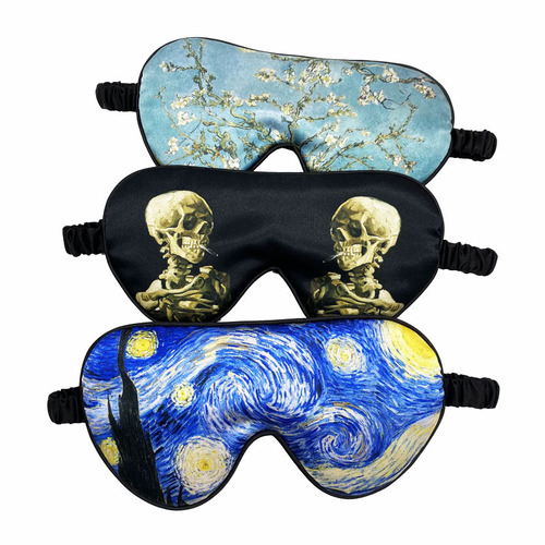 Cross-border new Van Gogh sunflower pattern eye mask, light-blocking sleep eye mask, retro portable high-quality eye mask, wholesale