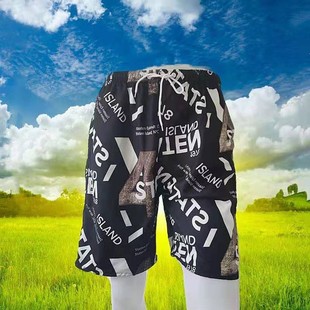 Surfing shorts, hot spring beach pants, men's rafting casual sports printed shorts, big pants, street stall trend