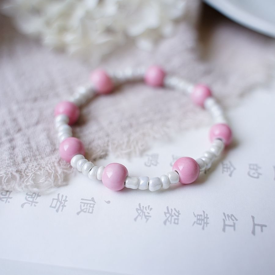 Simple Style Solid Color ceramics Beaded Plating Womenu0027S Bracelets 1 Piece