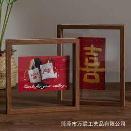 立体中空双面透明玻璃相框家居桌面压花植物树叶展示架摆台