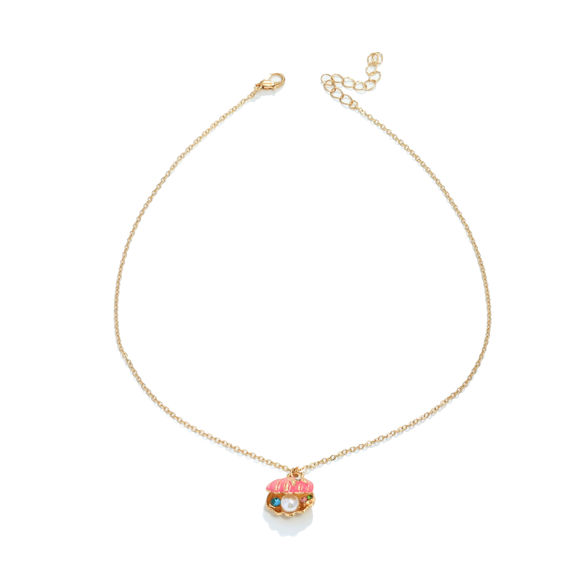 Joyería transfronteriza venta caliente suministro de comercio electrónico verano playa con incrustaciones de perlas de imitación abanico concha colgante collar de mujer image 6