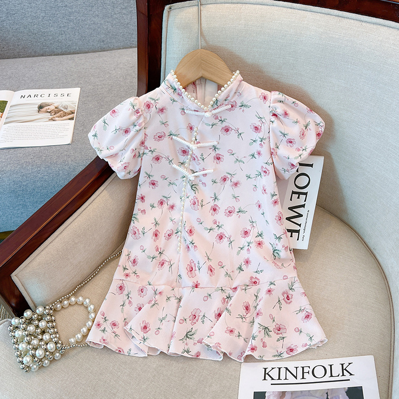 Ladies' dress new summer clothing Hanfu Chinese style little girl princess dress stylish children floral skirt summer