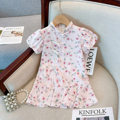 Ladies' dress new summer clothing Hanfu Chinese style little girl princess dress stylish children floral skirt summer