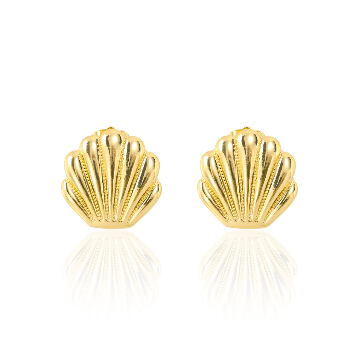 Holiday, Street Occasion Copper Material 1 Pair Marine Style Starfish Shell Plating Copper Drop Earrings Ear Studs