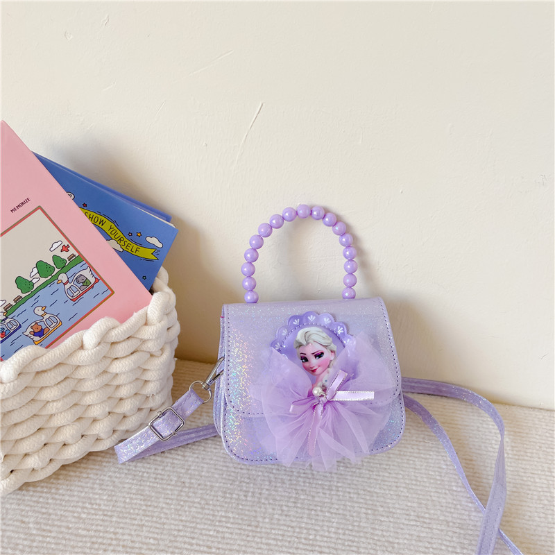 Bolso infantil para niñas nuevo estilo princesa Aisha bolso de hombro portátil de la princesa de nieve bolso de luces de moda