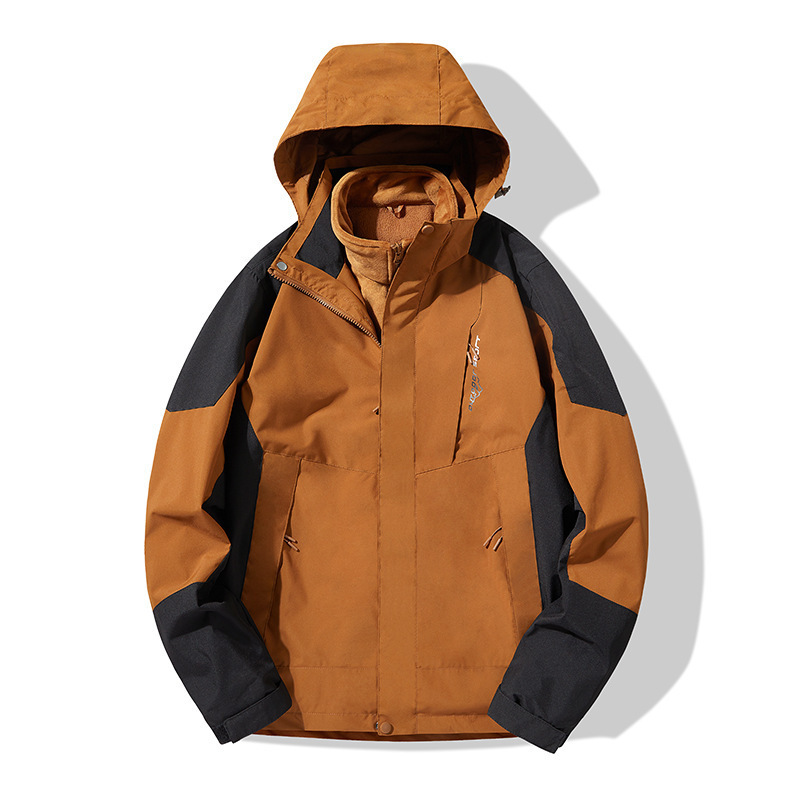 Chaqueta Impermeable 3 en 1 de Dos Piezas para Mujer A Prueba de Viento Desmontable para Exterior
