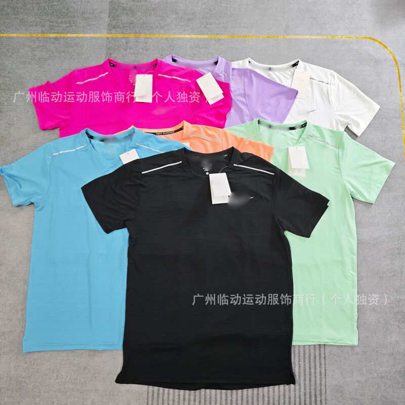 Wholesale New Sports Foreign Trade Short-Sleeved Fitness Running Sports Quick-Drying Breathable Loose Casual Short-Sleeved Men's and Women's T-Shirts Wholesale New Sports Foreign Trade Short-Sleeved Fitness Running Sports Quick-Drying Breathable Loose Casual Short-Sleeved Men's and Women's T-Shirts