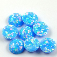 厂家直销彩色圆形平底素面澳宝石 圆弧卜面人造欧泊石头裸石批发