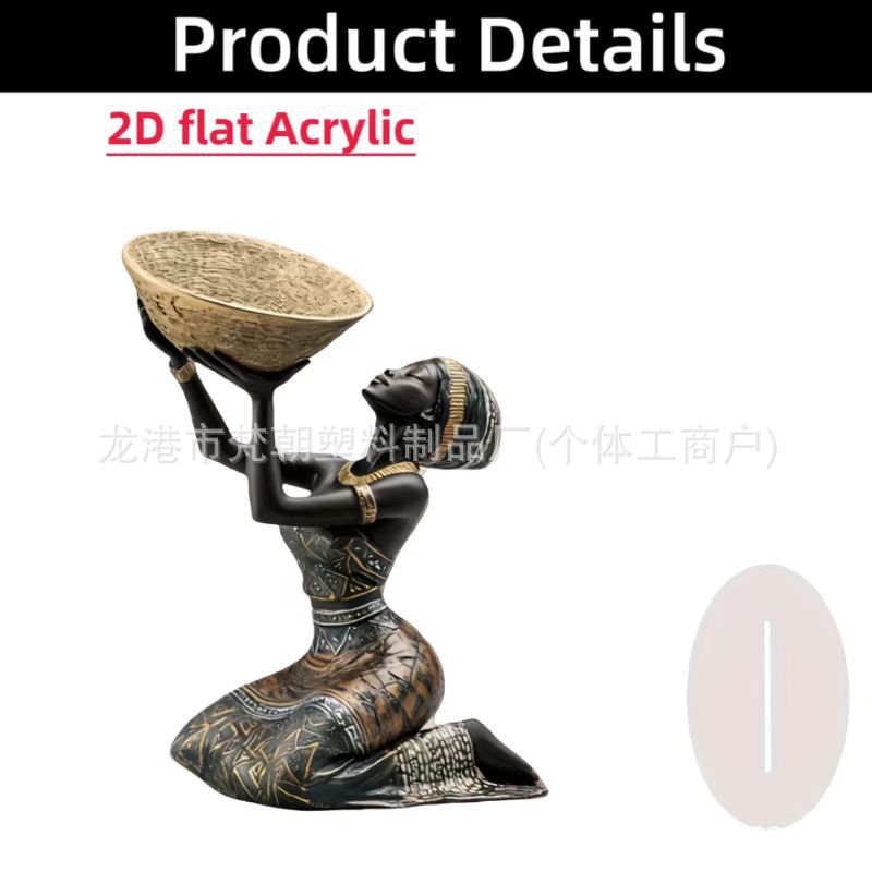 Decoración 2D plano 15cm acrílico negro estatua de mujer exótica decoración adornos de escritorio para el hogar image 12
