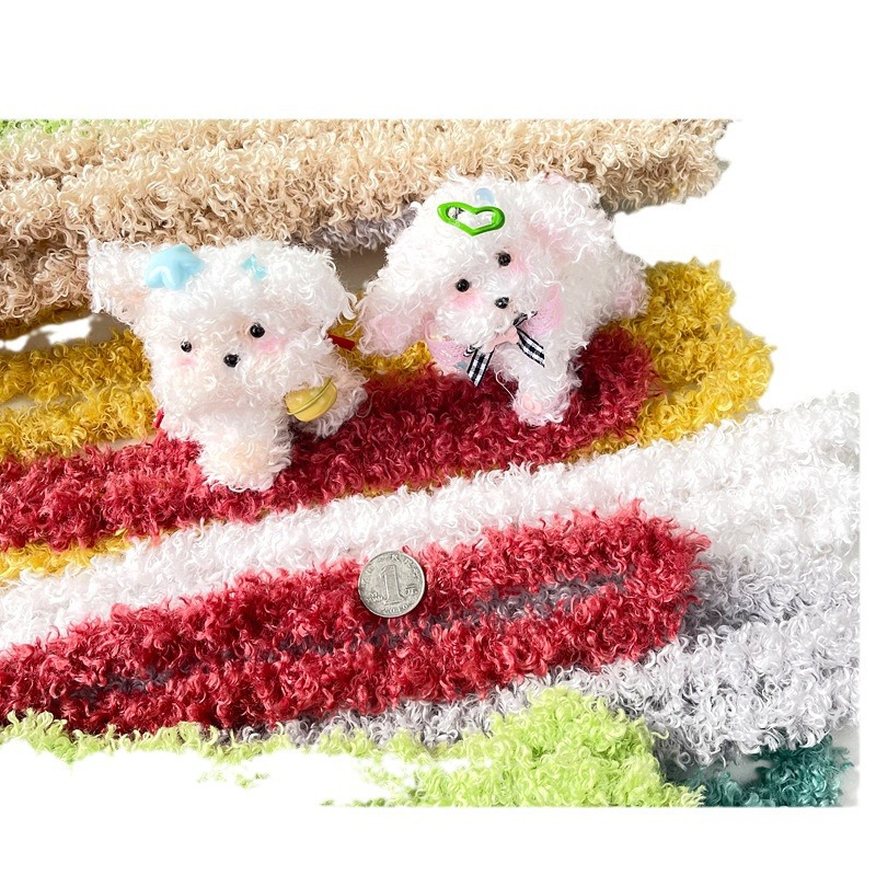 Varilla de torsión de pelo rizado suministro directo de fábrica de lana súper gruesa y súper densa de 20mm de felpa hecha a mano de bricolaje raíz de pelo de perro de leche pequeña al por mayor