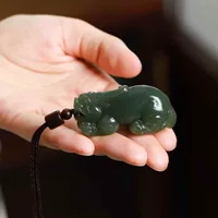 Магазин фабрики Hetian Jade, изделия из нефрита, натуральный нефрит Синьцзян Хэтиан, материал Цинхай, старый материал, подвеска Pixiu, озеро, зеленый цвет