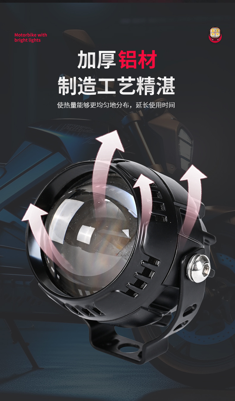 New cross-border wide-voltage single-eye modified ultra-bright LED headlight for motorcycles and electric scooters