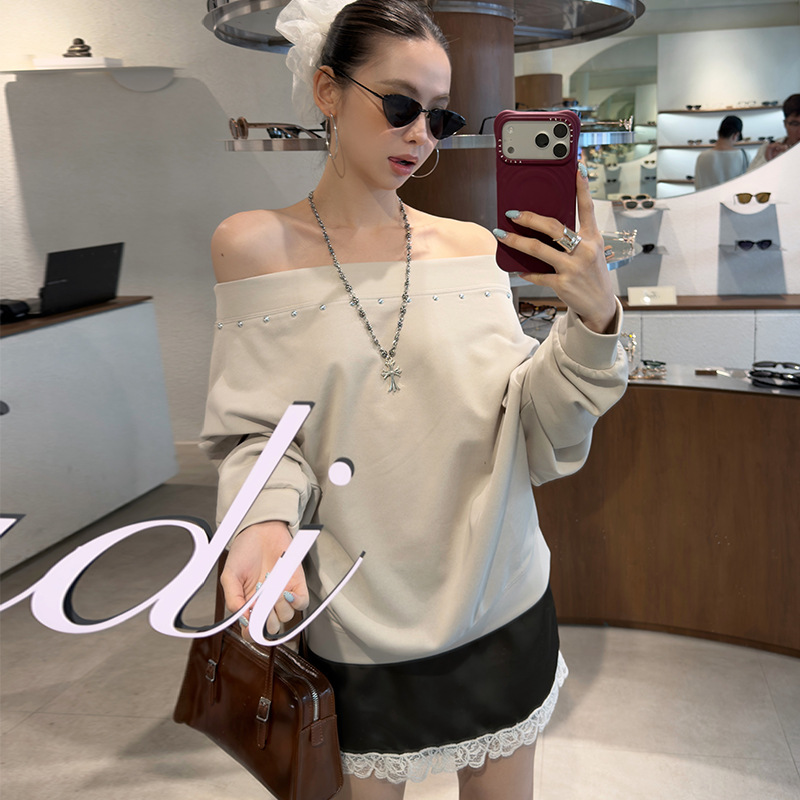 「 1.14 春夏新品 」 MMFISH 时髦铆钉薄料大版卫衣Y-26T031