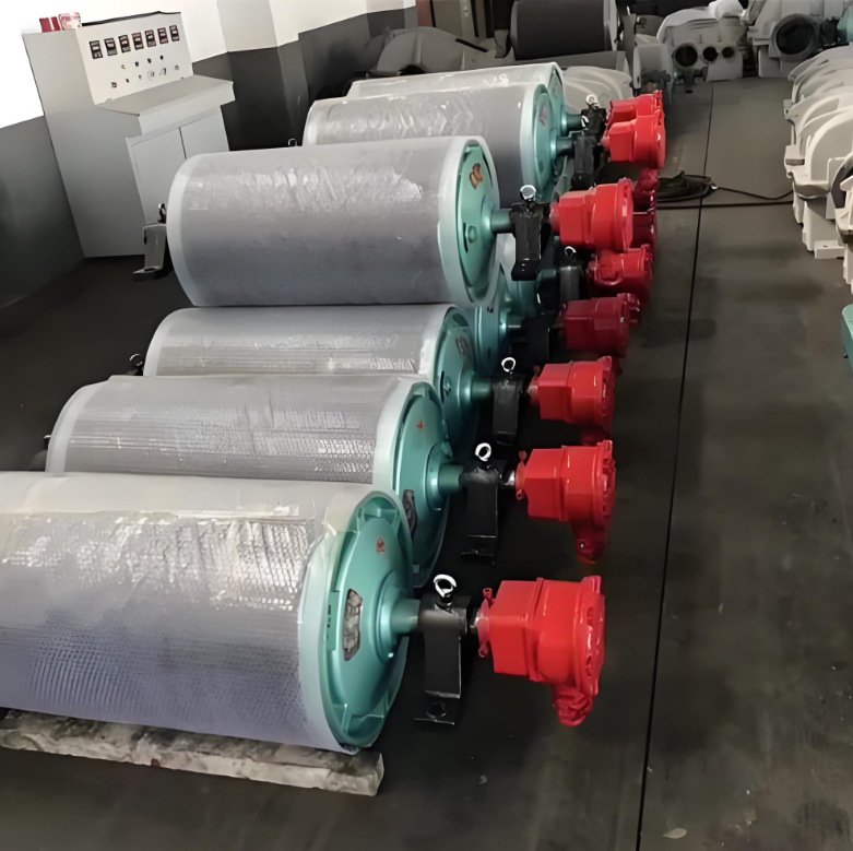 Minería de transmisión rodillo de revestimiento de pegamento máquina de cinturón rodillo eléctrico transportador rodillo de redirección de superficie lisa fábrica de rodillos