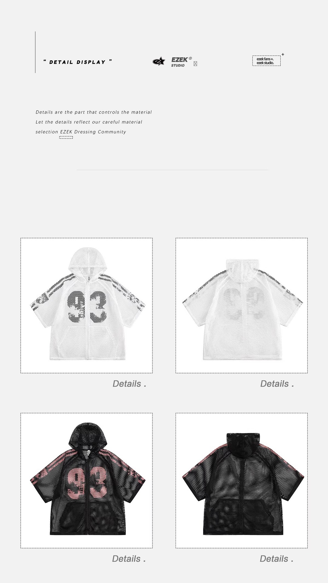 Hollow Zipper Hooded Jersey Men And Women , Unique Design, Loose Short-Sleeve_viptrois.com