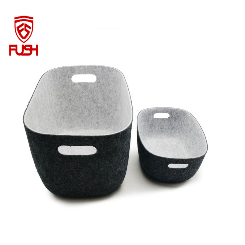 厂家批发毛毡桌面收纳盒 书籍杂物置物筐 玩具收纳整理篮热压成型