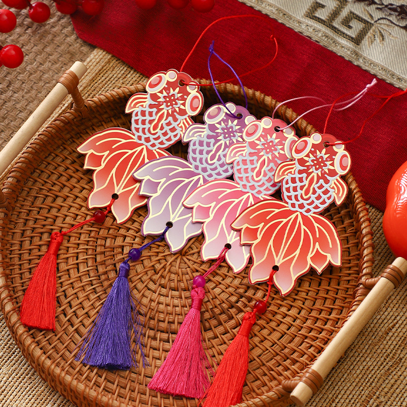 Brocade de Año Nuevo estampado colgantes vacíos accesorios de decoración de barril hechos a mano materiales diy regalo de carro colgando puertas colgantes floristas image 1