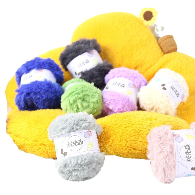 25MM color de la línea de piel de conejo hilo de lana completa al por mayor juguete de ganchillo bricolaje sombrero hilo de piel terciopelo de visón