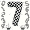 OPP, 40 дюймов, чёрно-белая клетка, цифра 7