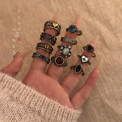 中古ヴィンテージリング女性用オープン調節可能な人差し指リングニッチデザインレトロエスニックスタイルヴィンテージリング