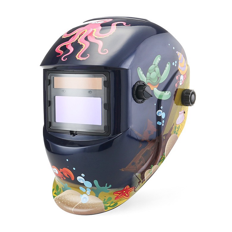 自动变光电焊面罩氩弧焊电焊面部防护头戴式焊工海底动物ROSE-433