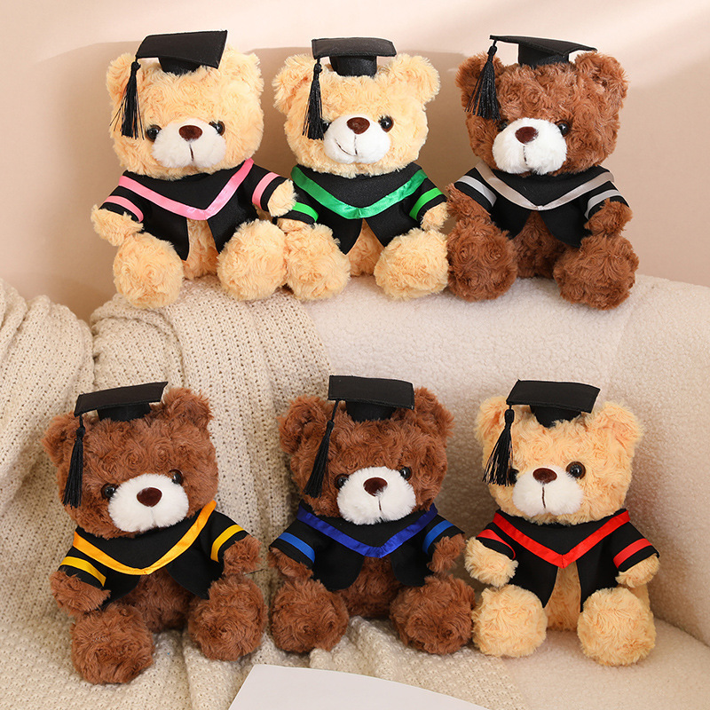 Boshi Xiong scholar clothing teddy bear doll Ragdoll graduation gift custom logo plush toy wholesale