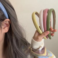 韓版甜美春夏彩色皮革純色窄發箍頭飾ins少女百搭氣質壓發頭箍女