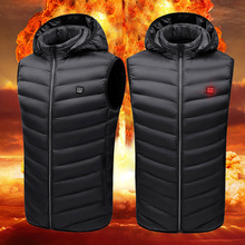 冬季發熱外套智能加熱馬甲電熱加絨保暖連帽棉服跨境專供廠家訂貨