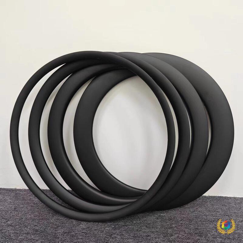 ➲ Carbon Fiber Road Bike Rims 700C Fixed Gear Rims 30/50/80mm Large Rims for Rim Brake and Disc Brake