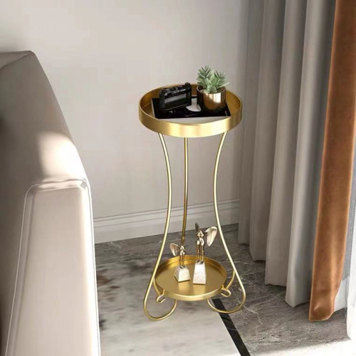 Nordic Flower Stand Indoor Simple European Double Plate Flower Pot Console Table Multilayer Floor Standing Shelf Luxury Side Table