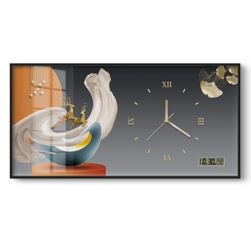 Caja de medidor de electricidad decoración pintura de gran tamaño con reloj calendario perpetuo para niñas que cubren la caja de distribución fuerte y débil pintura colgante del restaurante