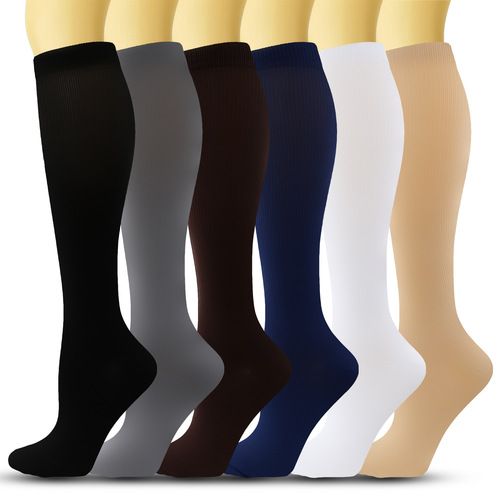 Amazon Elastic Socks Riding Long Cylindrical Compression Socks Men and Women's Lower Leg Outdoor Fitness Running Sports Pressure Socks 