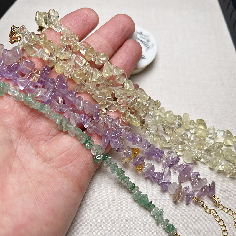 Crystal gravel bracelet multiple colors optional accessories color retention Amethyst Strawberry crystal citrine and so on