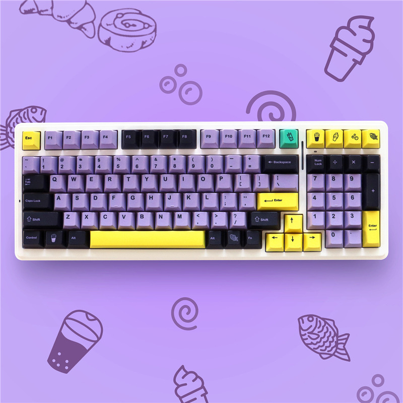 Gmk Taro Taro Keycap Purple Original Height Pbt Sublimation 129 Keys Full Set of Mechanical Keyboard Caps Gmk Taro Taro Keycap Purple Original Height Pbt Sublimation 129 Keys Full Set of Mechanical Keyboard Caps