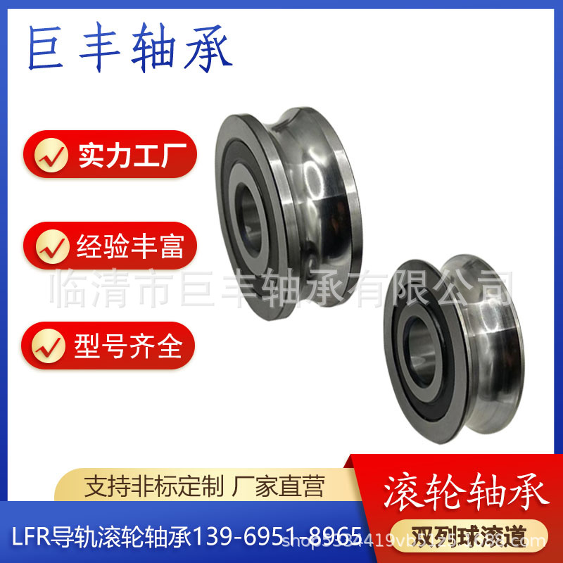 LFR5304-32KDD NPPU型槽导轨滚轮轨道轴承双列角接触球轴承ZZ 2RS