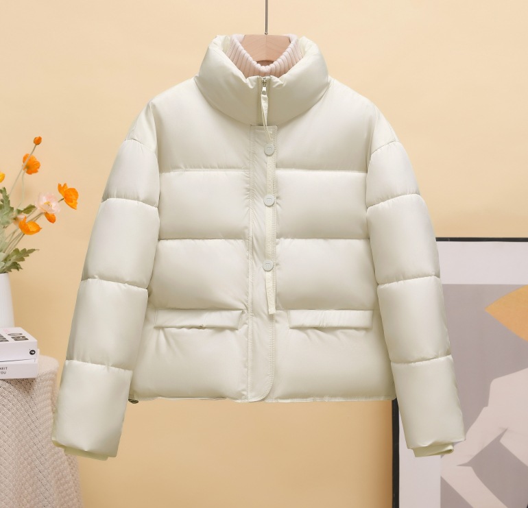 Ropa de algodón coreana para mujeres corta en 2025, nueva chaqueta de algodón gruesa coreana, chaqueta de algodón de invierno pequeña, moda image 6