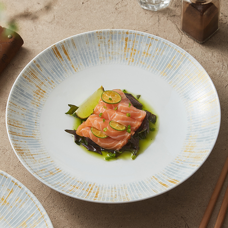 Dehua Ceramic Soup Plate Deep Plate Western Food Plate Home Creative High-End Hotel Restaurant Dish Plate Dish Plate