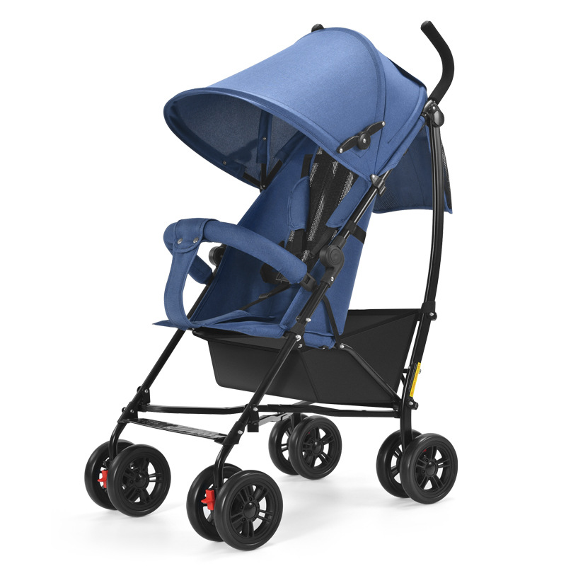 Carrito de bebé personalizado para niños grandes puede ser medio reclinado, ligero y portátil plegable, sombrilla solar, neumáticos ampliados, pasamanos desmontables