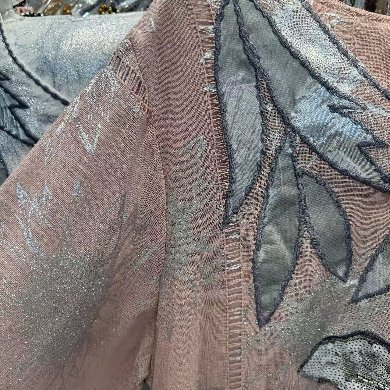 Foreign Trade Loose Plus-size Robe For Women, 2025 Autumn New Style, Heavy Embroidery Long-sleeve Dr, Elegant Long_ecoleips.com